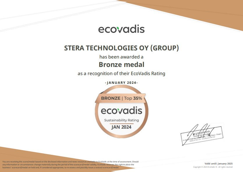 Stera has started cooperation with EcoVadis
